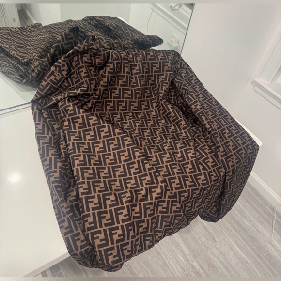 Fendi blouson brown nylon Windbreaker - Picture 3 of 5